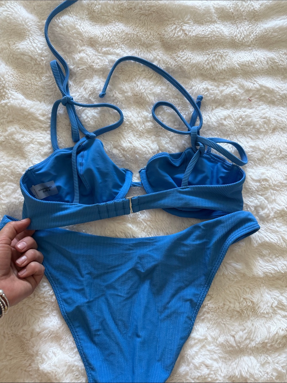 Abercrombie & Fitch Blue Ribbed Bikini Set - Picture 2 of 2